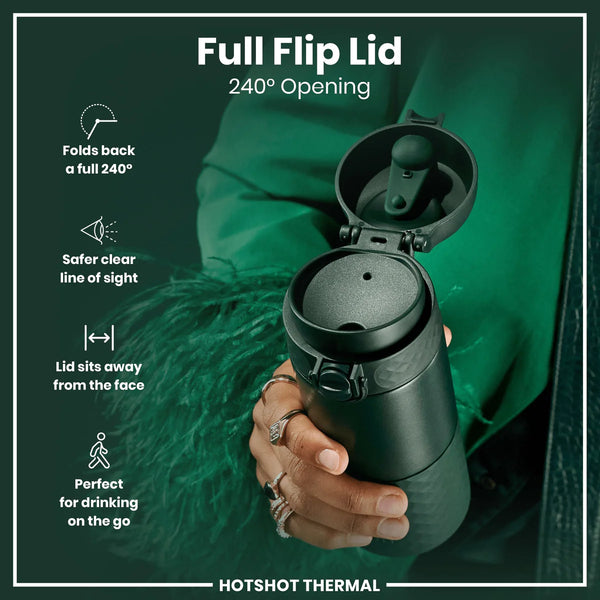 Insulated Stainless Steel Travel Mug 12oz- Dark Green