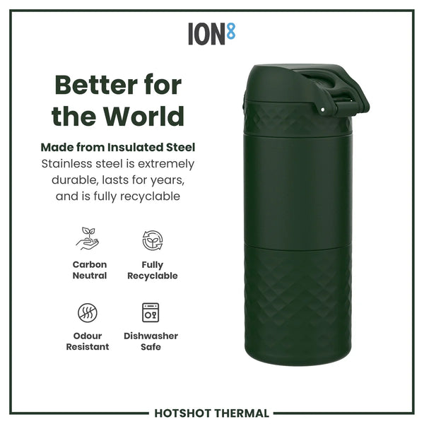 Insulated Stainless Steel Travel Mug 12oz- Dark Green