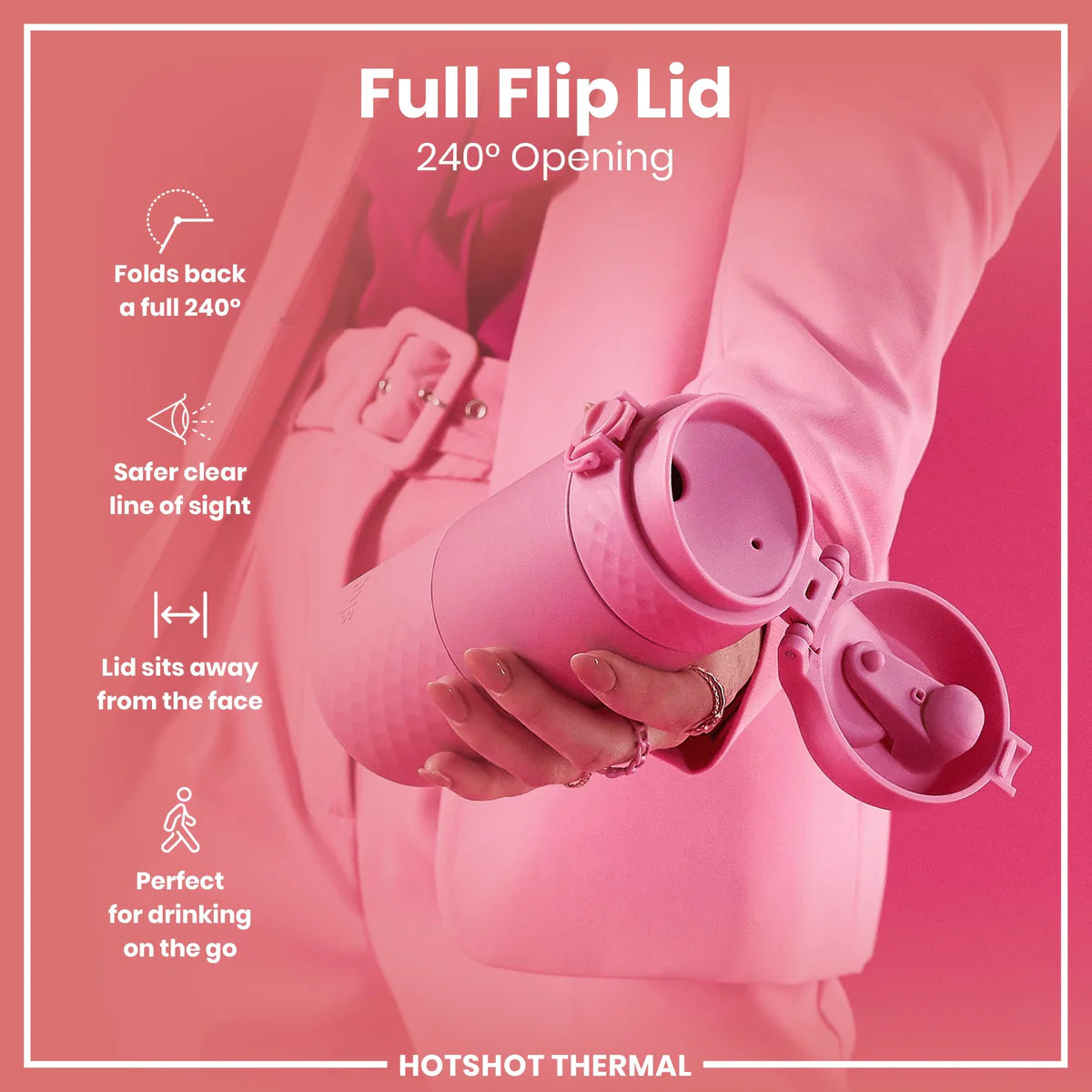 Insulated Stainless Steel Travel Mug 12oz- Rose Pink