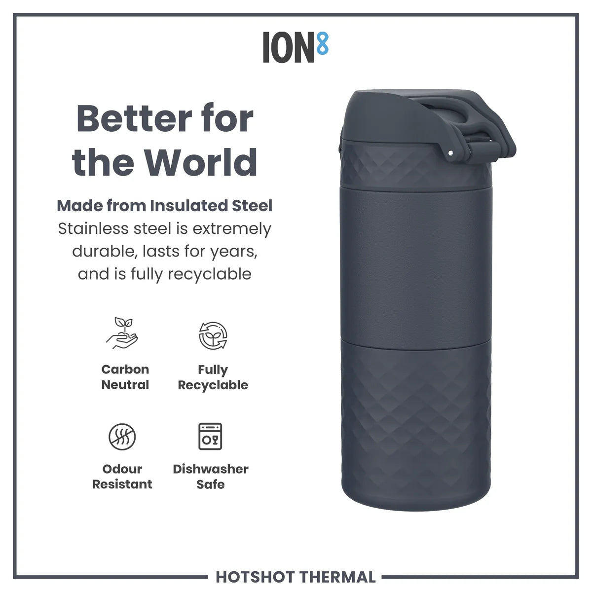Insulated Stainless Steel Travel Mug 12oz- Ash Navy