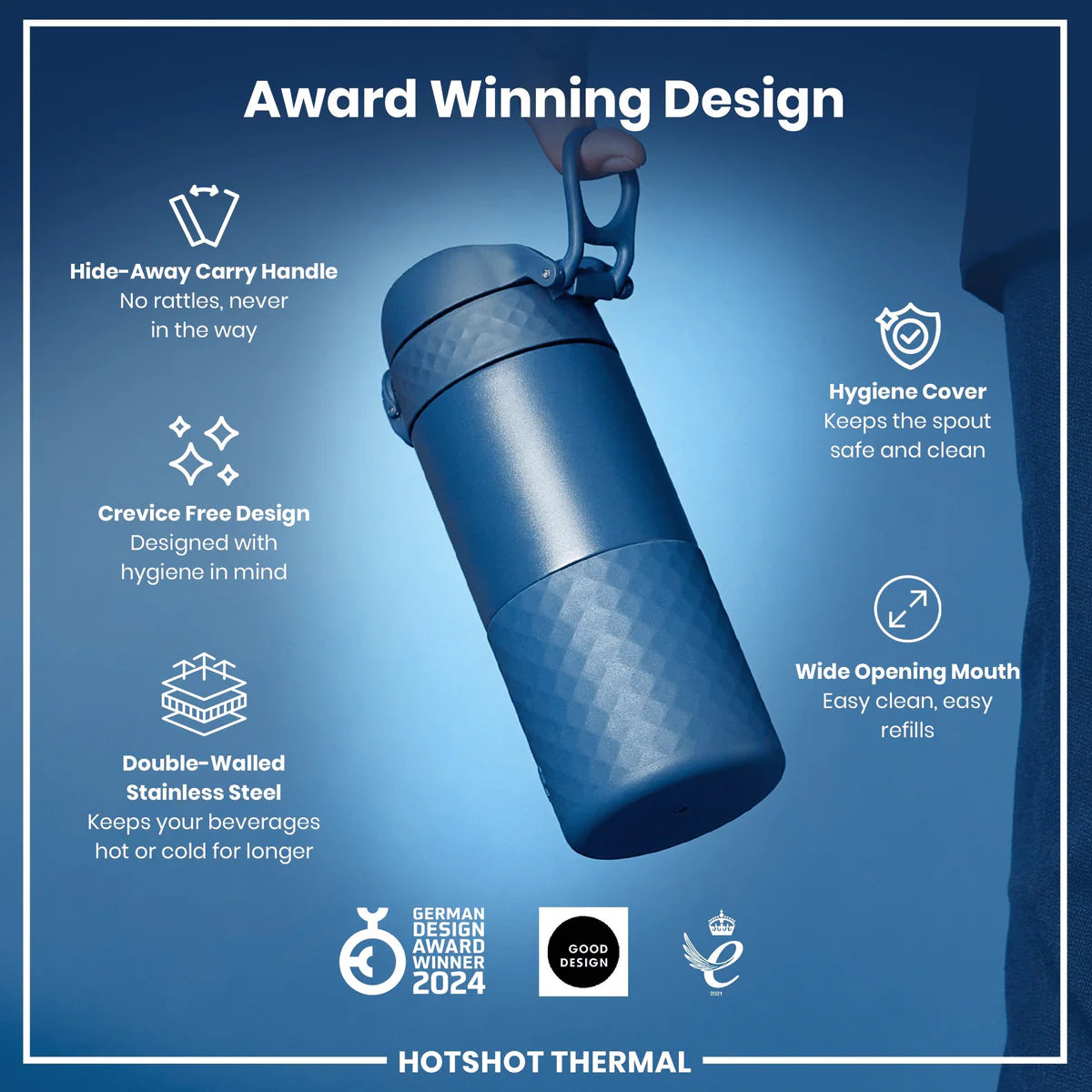 Insulated Stainless Steel Travel Mug 12oz- Ash Navy