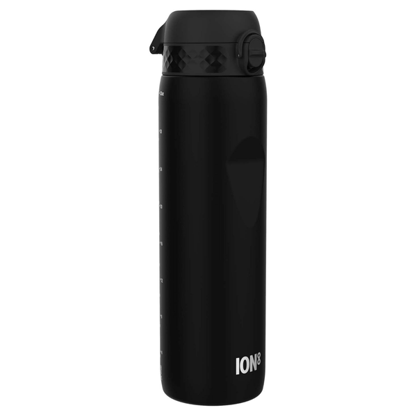 Ion8 Quench 1 Litre Water Bottle, Leak Proof, Flip Lid, Carry Handle, Rapid Liquid Flow, Dishwasher Safe, BPA Free, Soft Touch Contoured Grip, Ideal for Sports and Gym, Carbon Neutral, 32 oz, Black