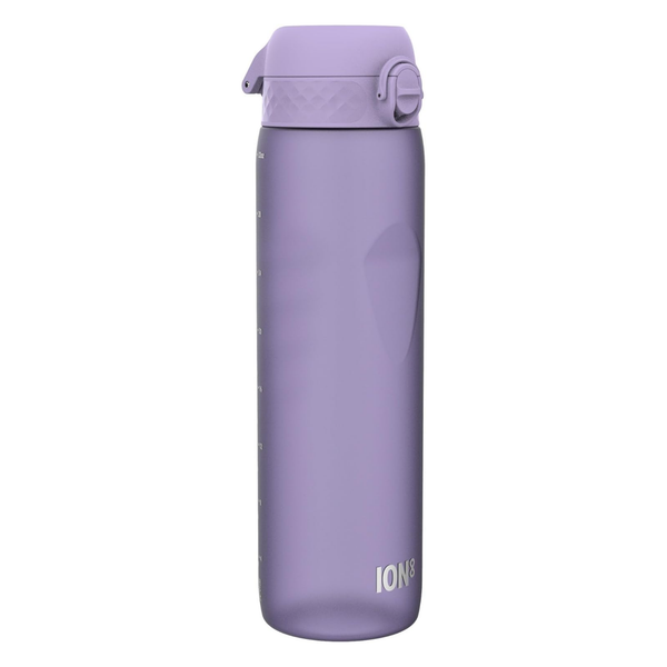 Ion8 Quench 1 Litre Water Bottle, Leak Proof, Flip Lid, Carry Handle, Rapid Liquid Flow, Dishwasher Safe, BPA Free, Soft Touch Contoured Grip, Ideal for Sports and Gym, Carbon Neutral, 32 oz, Light Purple