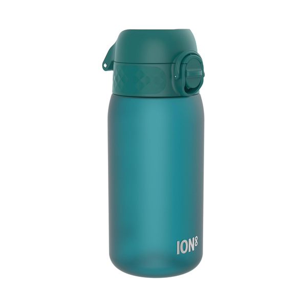 Ion8 Small Water Bottle, Pod 350 ml/12 oz, Leak Proof, Recyclon  Easy to Open, Secure Lock, Dishwasher Safe, BPA Free, Carry Handle, Hygienic Flip Cover, Easy Clean, Odor Free, Carbon Neutral, Aqua Blue