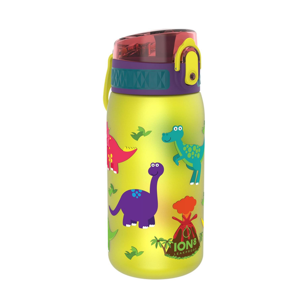 Ion8 Leak Proof Kids Water Bottle, BPA Free, Dinosaurs, Pod 350ml (12oz)