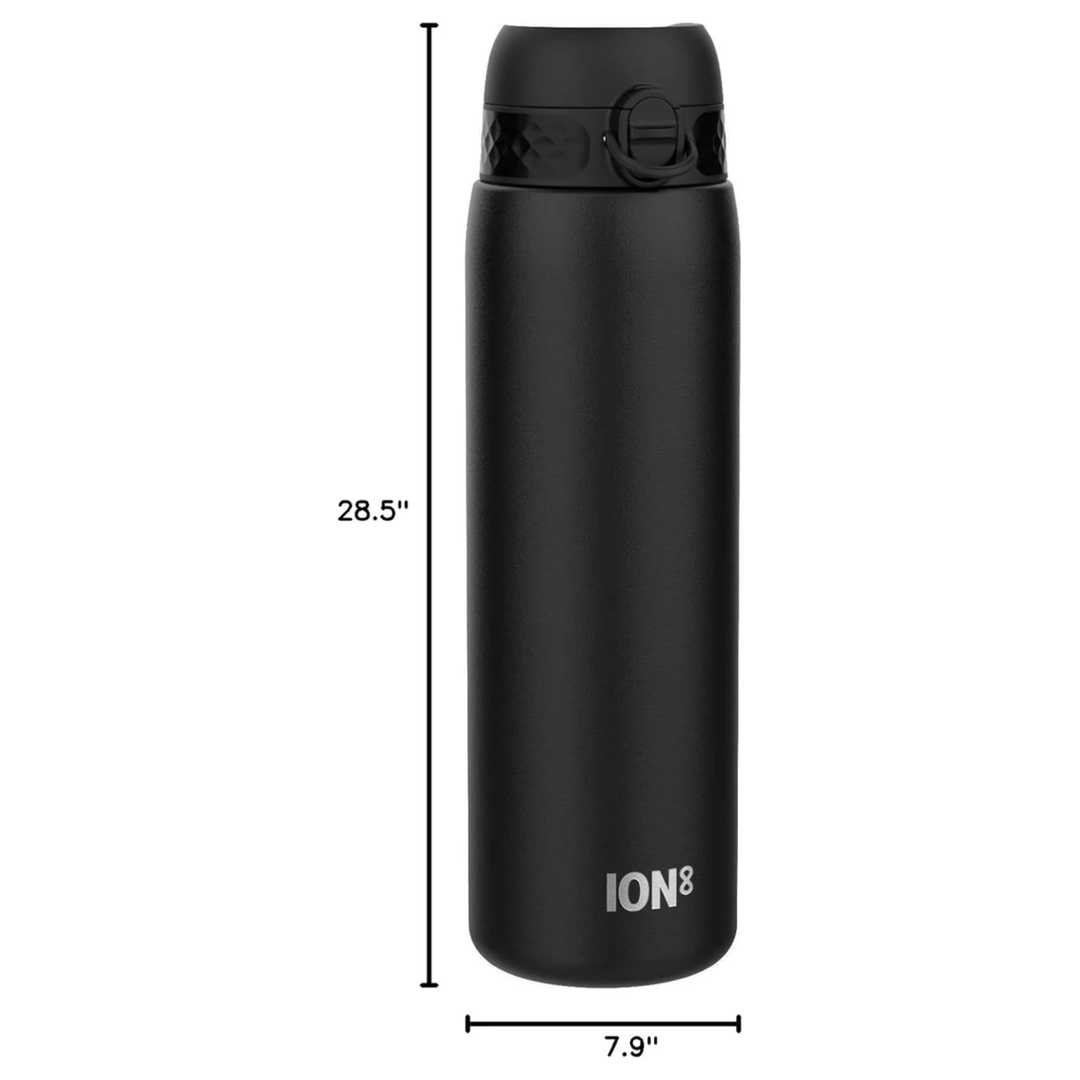 Quench 1 Litre Stainless Steel Water Bottle 1200 ml/40 oz Black