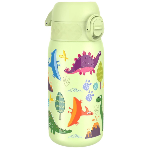 ION8 Insulated Stainless Steel Pod 13oz- Light Yellow Dinosaurs