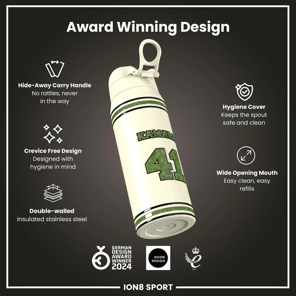 NFL x ION8 - Alvin Kamara Insulated Water Bottle - 750ml