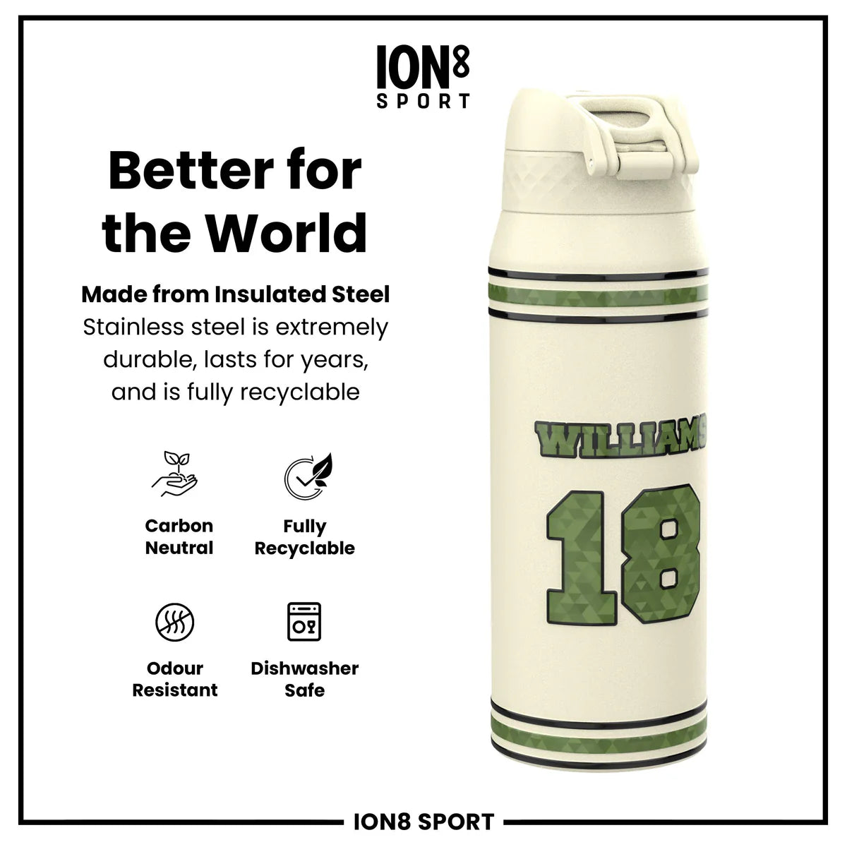 NFL x ION8 - Caleb Williams Insulated Water Bottle - 750ml