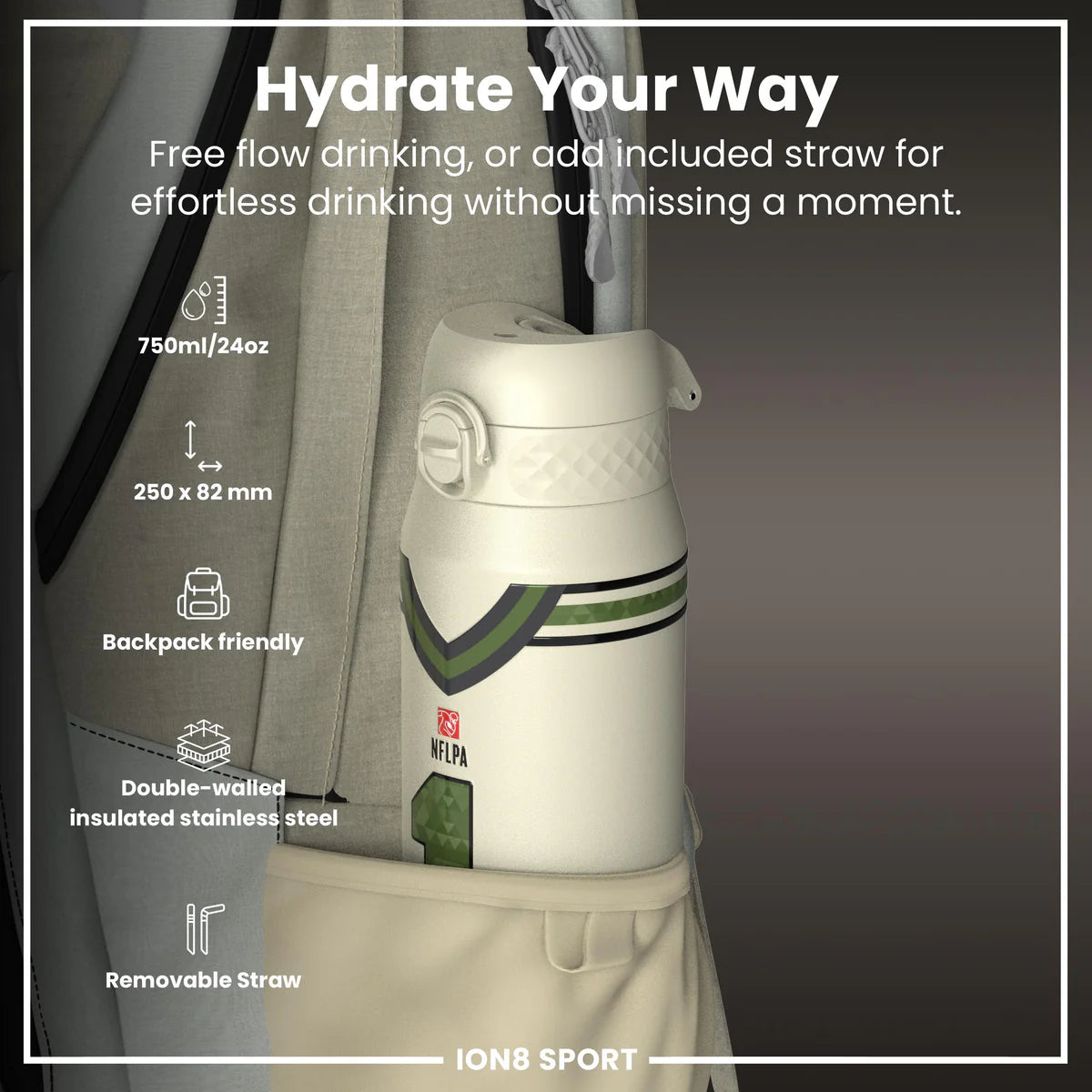 NFL x ION8 - Jalen Hurts Insulated Water Bottle - 750ml