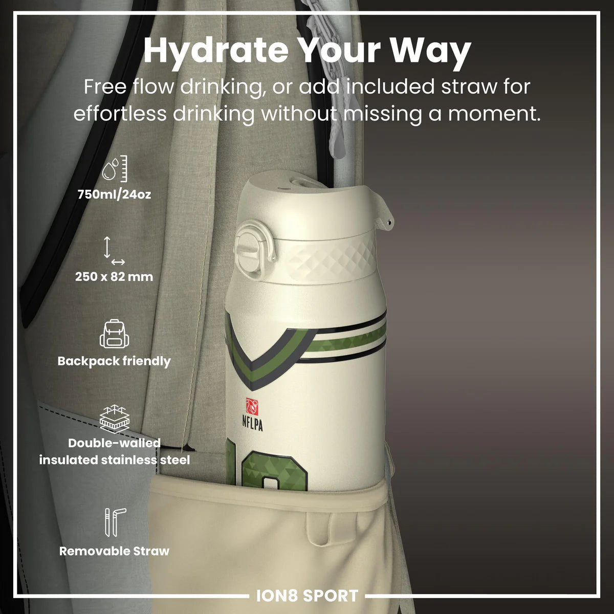 NFL x ION8 - Justin Herbert Insulated Water Bottle - 750ml
