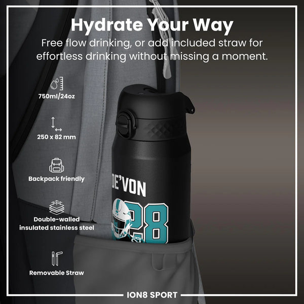 NFL x ION8 - De'Von Achane Insulated Water Bottle - 750ml