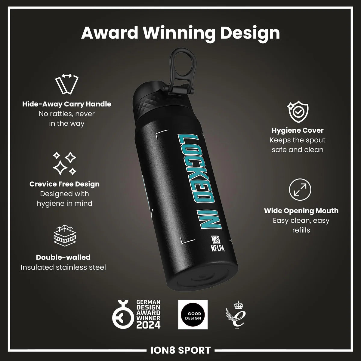 NFL x ION8 - De'Von Achane Insulated Water Bottle - 750ml