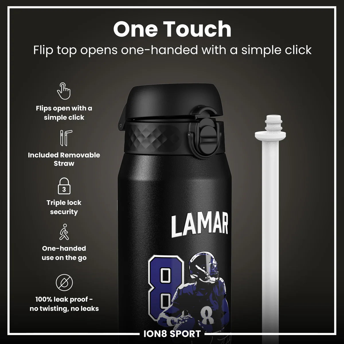 NFL x ION8 - Lamar Jackson Insulated Water Bottle - 750ml