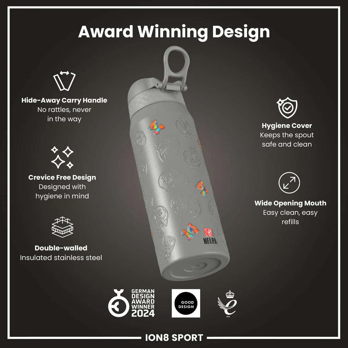 NFL x ION8 - Amon-Ra St. Brown Insulated Water Bottle - 750ml