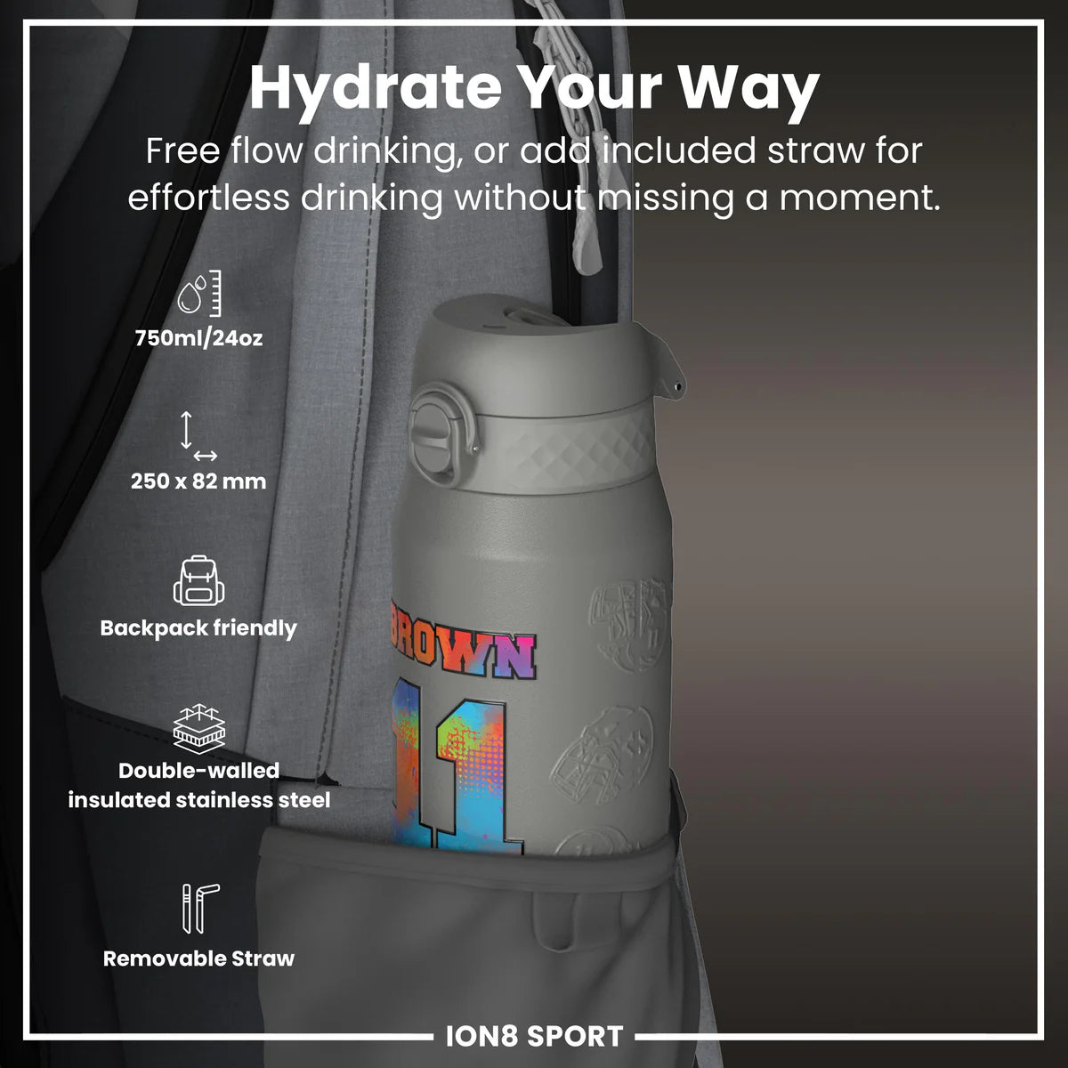 NFL x ION8 - AJ Brown Insulated Water Bottle - 750ml