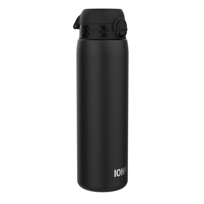 Leak Proof 1 Litre Water Bottle, Stainless Steel, Black, 1L Ion8