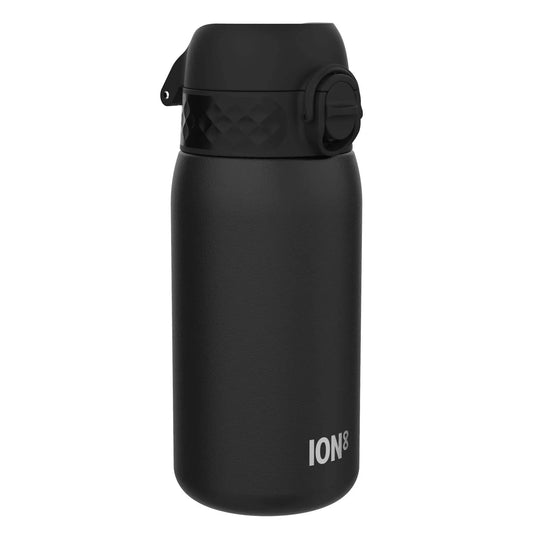 Leak Proof Water Bottle, Stainless Steel, Black, 400ml (13oz) - ION8