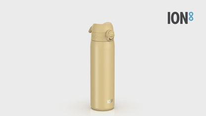 Leak Proof Slim Water Bottle, Stainless Steel, Desert, 600ml (20oz)