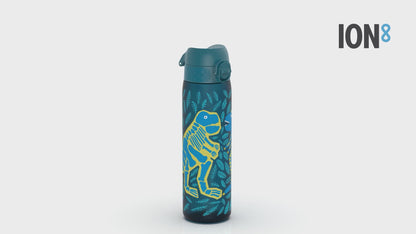 Leak Proof Slim Water Bottle, Recyclon, Dinosaurs, 500ml (18oz)
