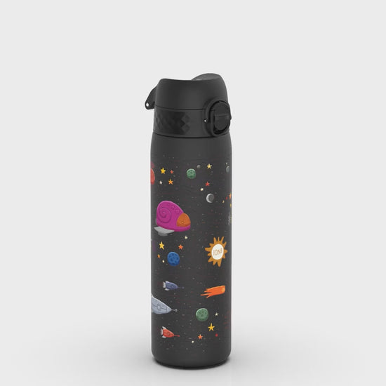 360 Video View of Ion8 Leak Proof Slim Water Bottle, BPA Free, Spaceships, 600ml (20oz)